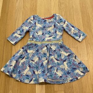 Mini Boden unicorn dress size 2-3
